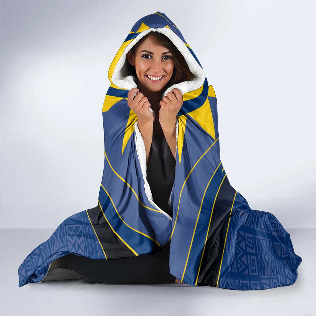 Namibia National Emblem Hooded Blanket Sporty Style with Traditional Patterns