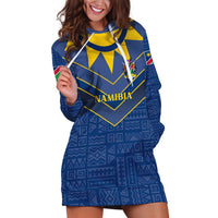 Namibia National Emblem Hoodie Dress Sporty Style with Traditional Patterns