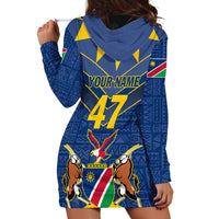 Namibia National Emblem Hoodie Dress Sporty Style with Traditional Patterns