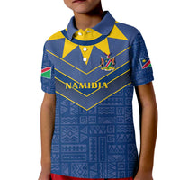 Namibia National Emblem Kid Polo Shirt Sporty Style with Traditional Patterns