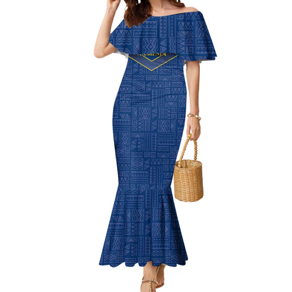Namibia National Emblem Mermaid Dress Sporty Style with Traditional Patterns