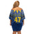 Namibia National Emblem Off Shoulder Short Dress Sporty Style with Traditional Patterns