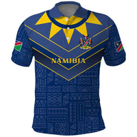 Namibia National Emblem Polo Shirt Sporty Style with Traditional Patterns