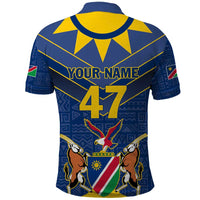 Namibia National Emblem Polo Shirt Sporty Style with Traditional Patterns