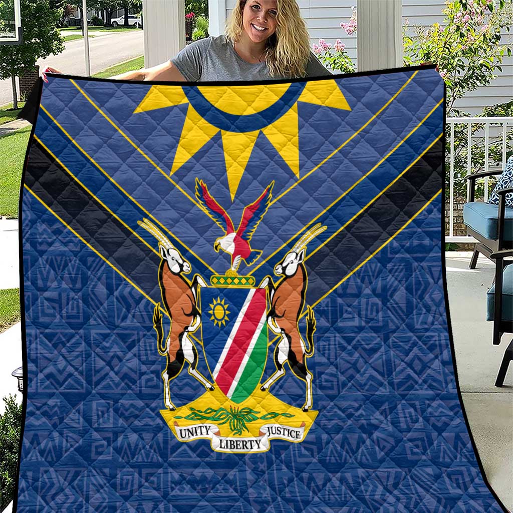 Namibia National Emblem Quilt Sporty Style with Traditional Patterns