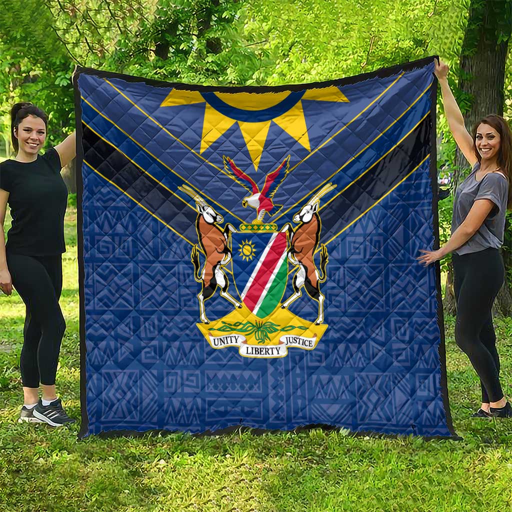 Namibia National Emblem Quilt Sporty Style with Traditional Patterns