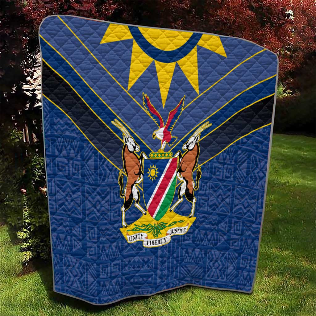 Namibia National Emblem Quilt Sporty Style with Traditional Patterns