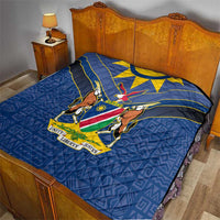 Namibia National Emblem Quilt Sporty Style with Traditional Patterns