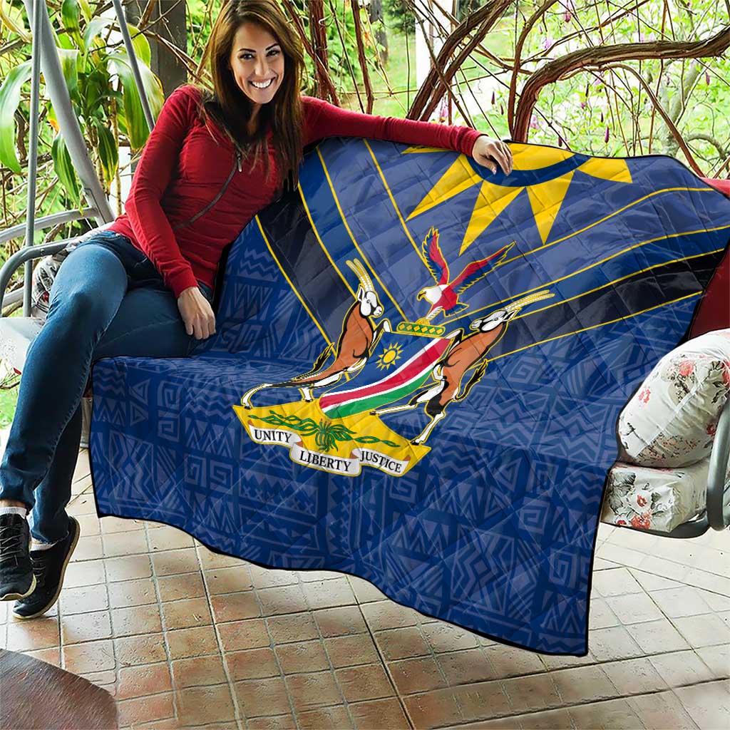 Namibia National Emblem Quilt Sporty Style with Traditional Patterns
