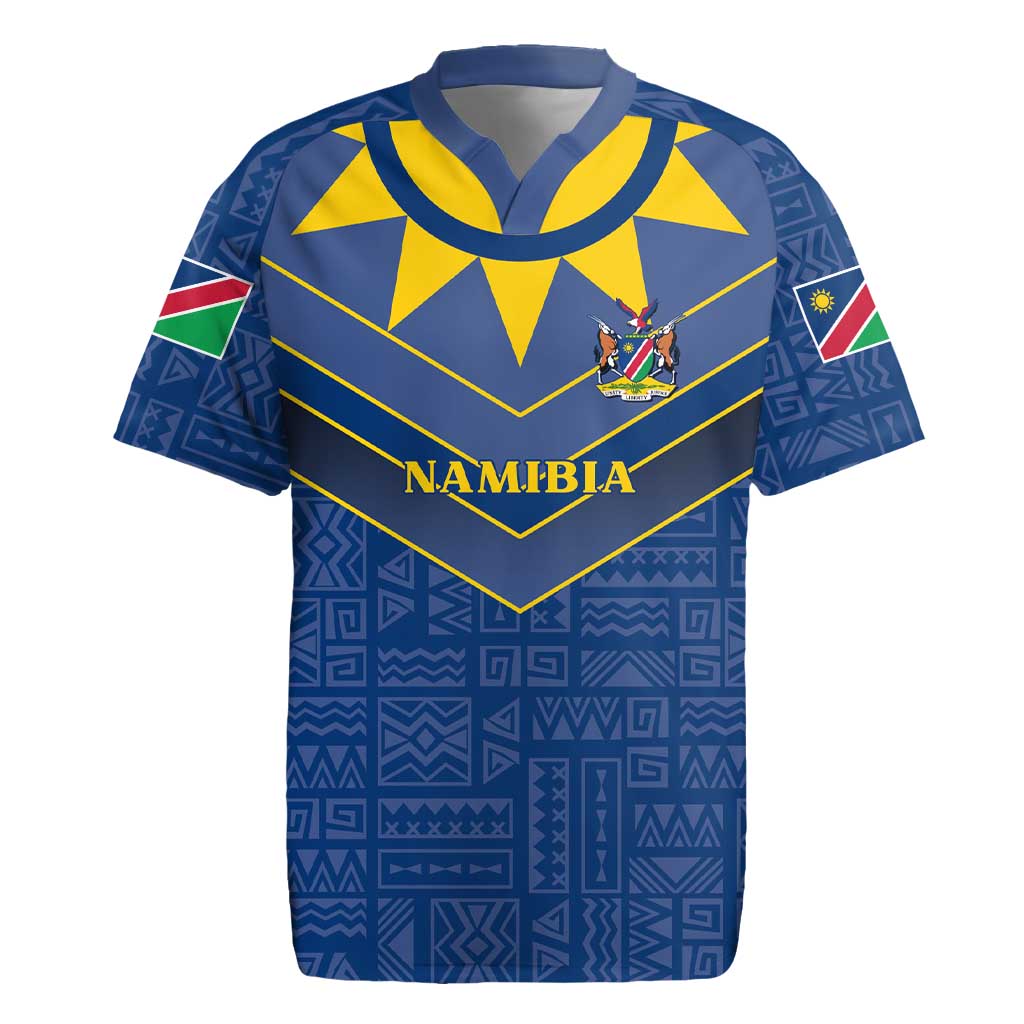 Namibia National Emblem Rugby Jersey Sporty Style with Traditional Patterns