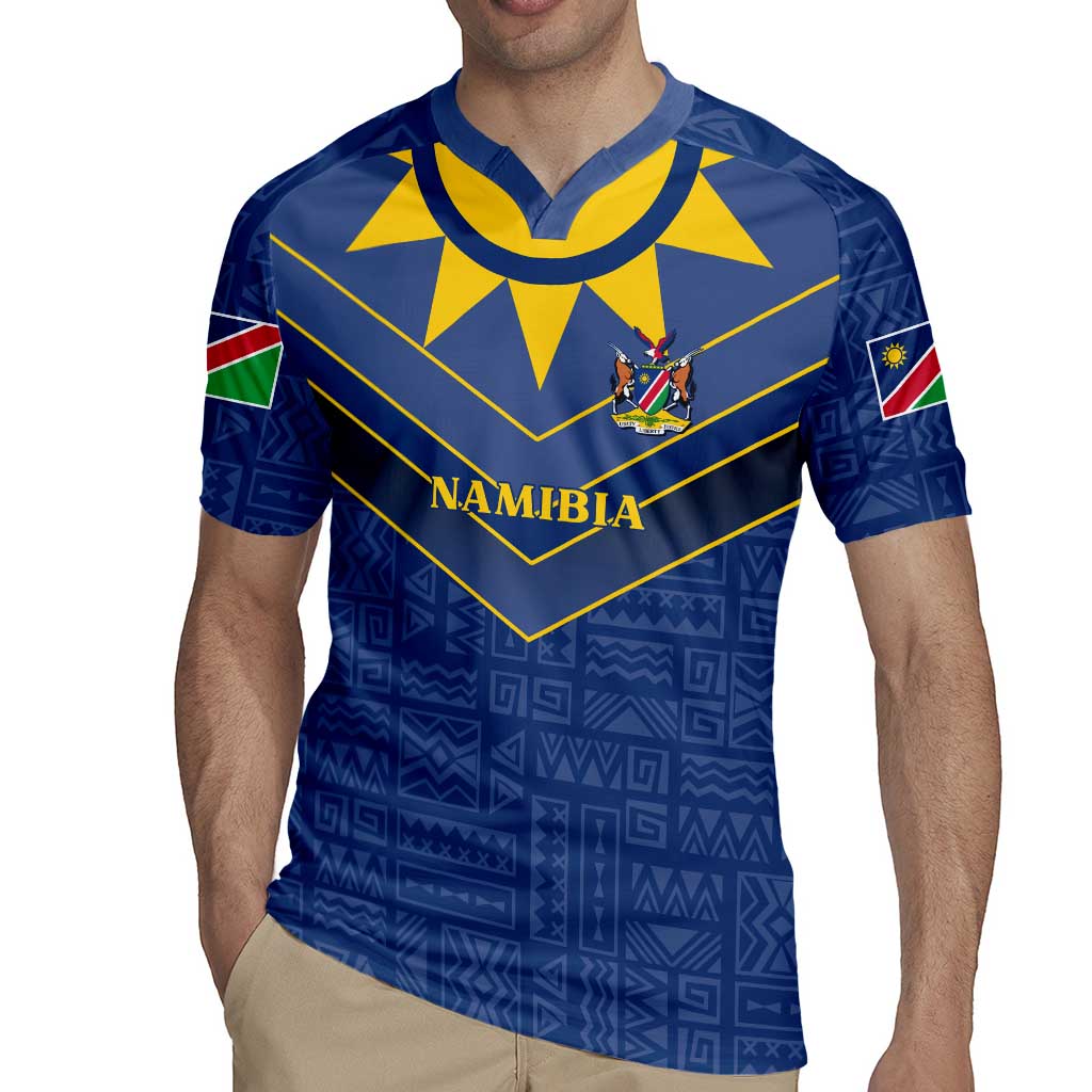 Namibia National Emblem Rugby Jersey Sporty Style with Traditional Patterns