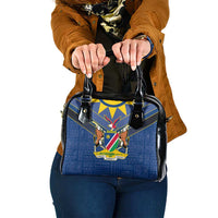 Namibia National Emblem Shoulder Handbag Sporty Style with Traditional Patterns