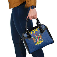 Namibia National Emblem Shoulder Handbag Sporty Style with Traditional Patterns