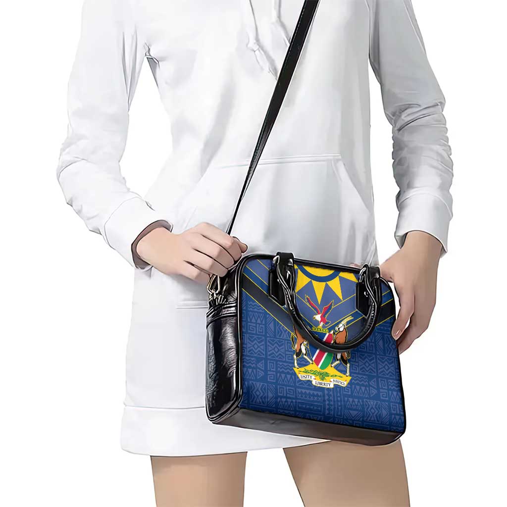 Namibia National Emblem Shoulder Handbag Sporty Style with Traditional Patterns