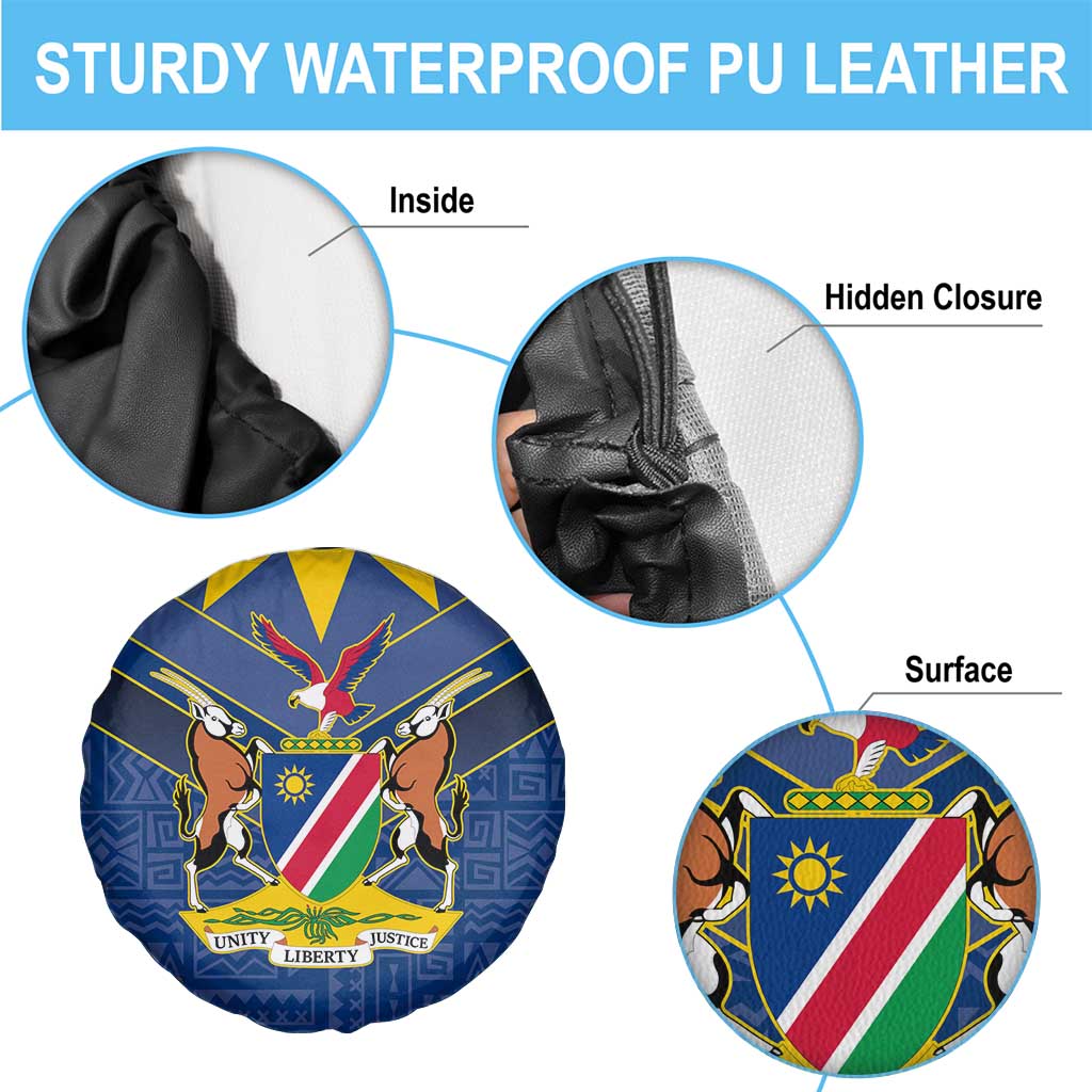 Namibia National Emblem Spare Tire Cover Sporty Style with Traditional Patterns