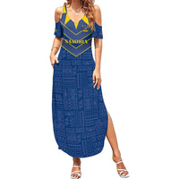 Namibia National Emblem Summer Maxi Dress Sporty Style with Traditional Patterns