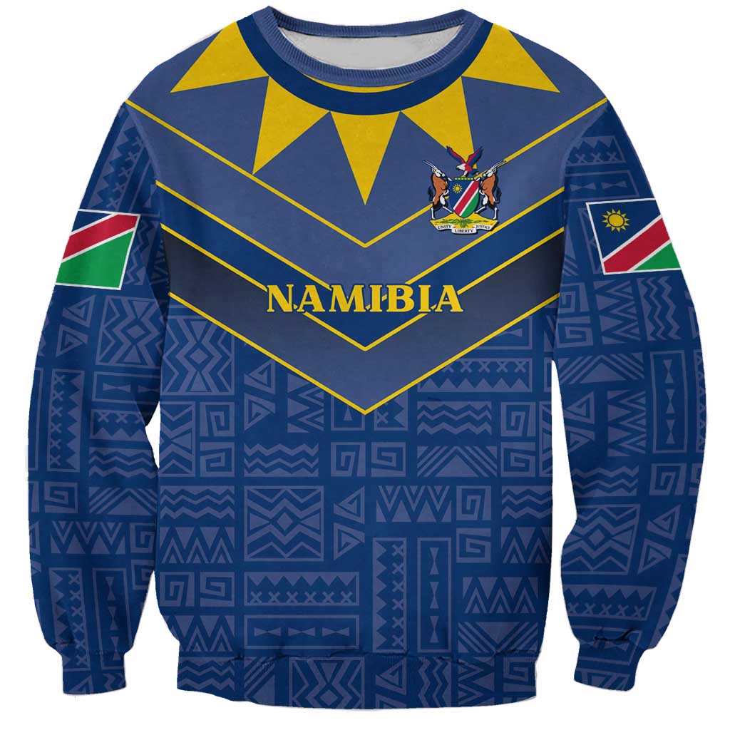 Namibia National Emblem Sweatshirt Sporty Style with Traditional Patterns
