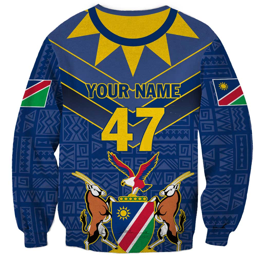 Namibia National Emblem Sweatshirt Sporty Style with Traditional Patterns