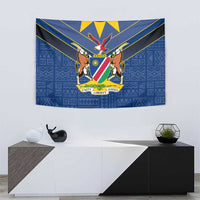 Namibia National Emblem Tapestry Sporty Style with Traditional Patterns