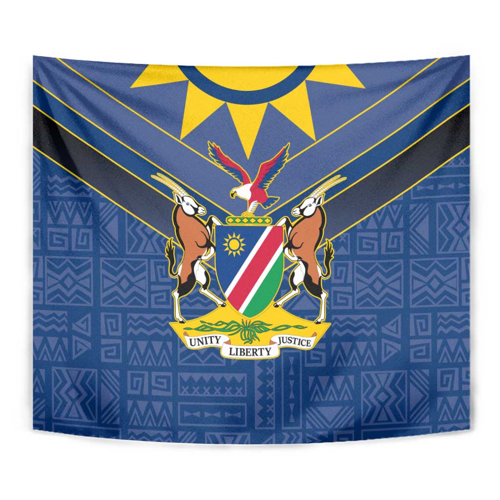 Namibia National Emblem Tapestry Sporty Style with Traditional Patterns