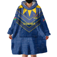Namibia National Emblem Wearable Blanket Hoodie Sporty Style with Traditional Patterns