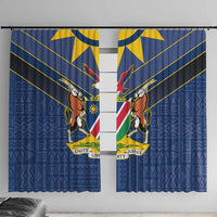 Namibia National Emblem Window Curtain Sporty Style with Traditional Patterns