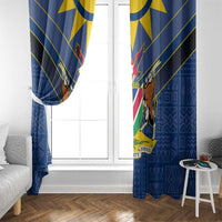 Namibia National Emblem Window Curtain Sporty Style with Traditional Patterns