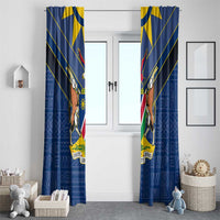 Namibia National Emblem Window Curtain Sporty Style with Traditional Patterns