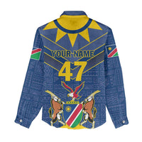 Namibia National Emblem Women Casual Shirt Sporty Style with Traditional Patterns
