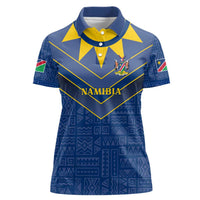 Namibia National Emblem Women Polo Shirt Sporty Style with Traditional Patterns