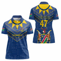 Namibia National Emblem Women Polo Shirt Sporty Style with Traditional Patterns