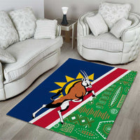 Namibia Flag Area Rug Detailed Design with Traditional Patterns