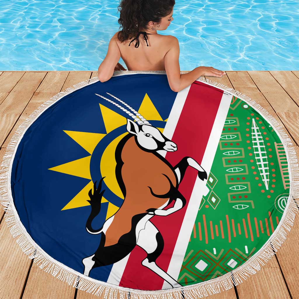 Namibia Flag Beach Blanket Detailed Design with Traditional Patterns