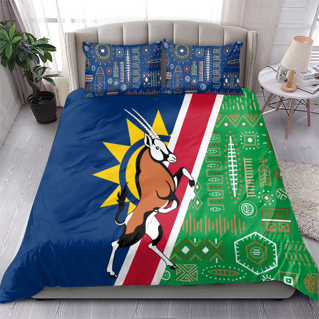 Namibia Flag Bedding Set Detailed Design with Traditional Patterns