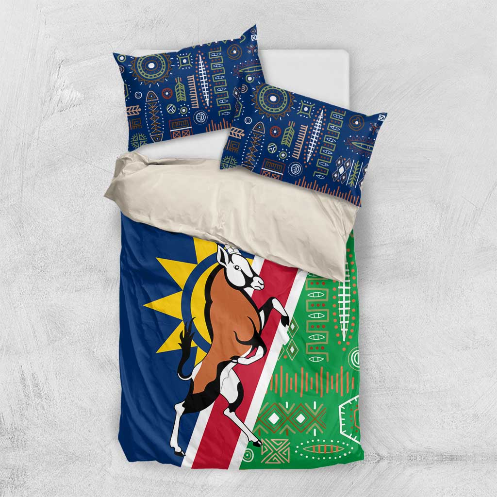 Namibia Flag Bedding Set Detailed Design with Traditional Patterns