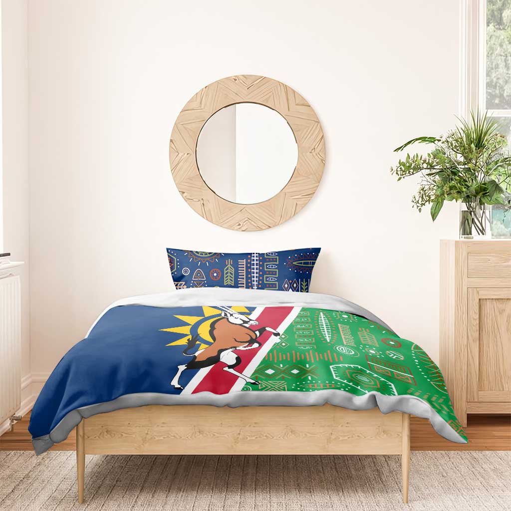 Namibia Flag Bedding Set Detailed Design with Traditional Patterns