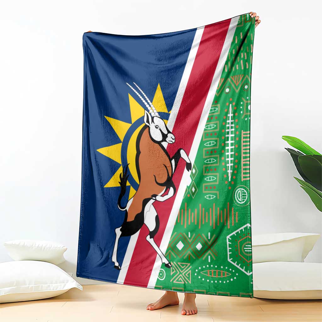 Namibia Flag Blanket Detailed Design with Traditional Patterns