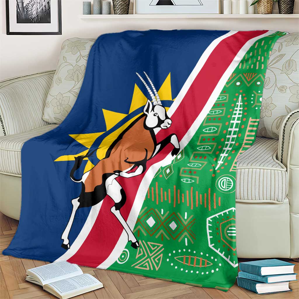Namibia Flag Blanket Detailed Design with Traditional Patterns