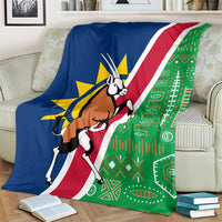 Namibia Flag Blanket Detailed Design with Traditional Patterns
