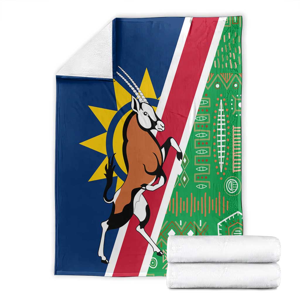 Namibia Flag Blanket Detailed Design with Traditional Patterns