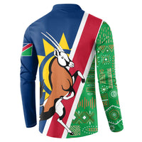 Namibia Flag Button Sweatshirt Detailed Design with Traditional Patterns