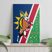 Namibia Flag Canvas Wall Art Detailed Design with Traditional Patterns