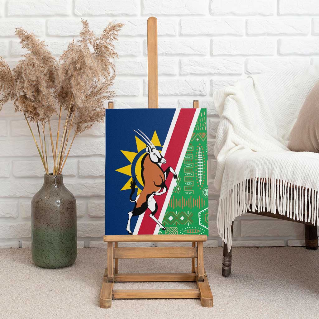 Namibia Flag Canvas Wall Art Detailed Design with Traditional Patterns