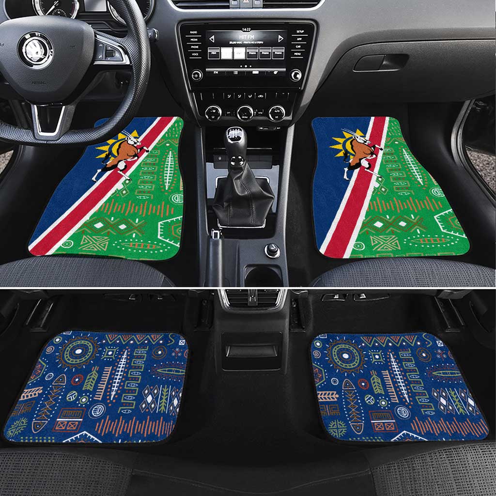 Namibia Flag Car Mats Detailed Design with Traditional Patterns
