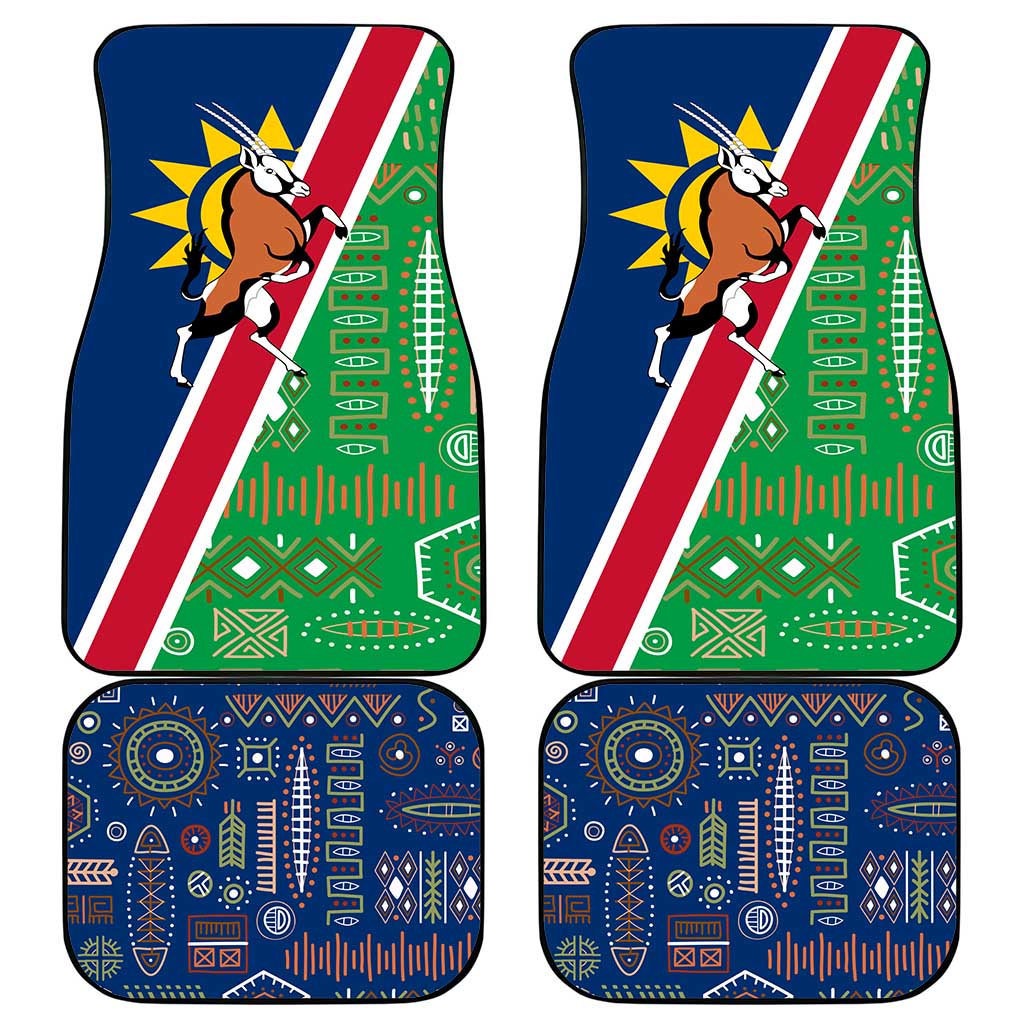 Namibia Flag Car Mats Detailed Design with Traditional Patterns