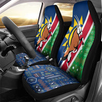 Namibia Flag Car Seat Cover Detailed Design with Traditional Patterns