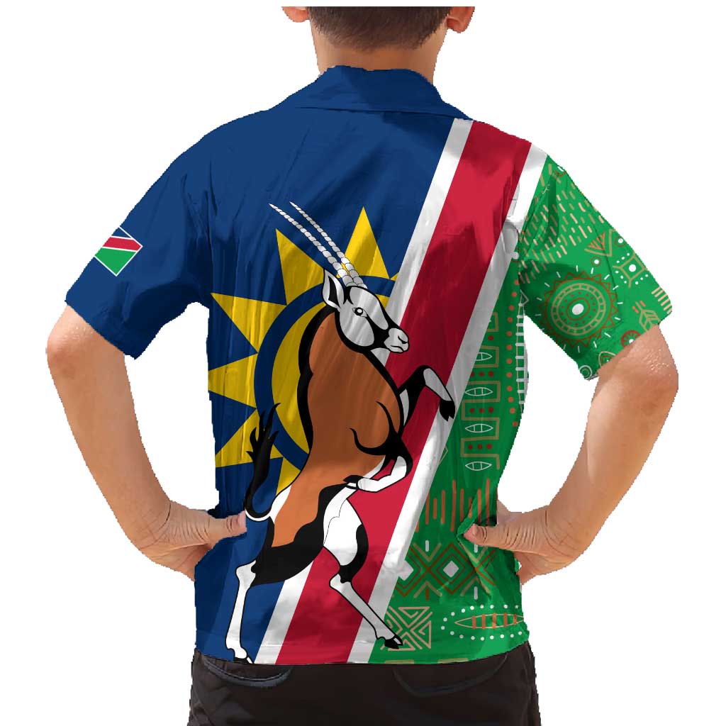 Namibia Flag Family Matching Mermaid Dress and Hawaiian Shirt Detailed Design with Traditional Patterns