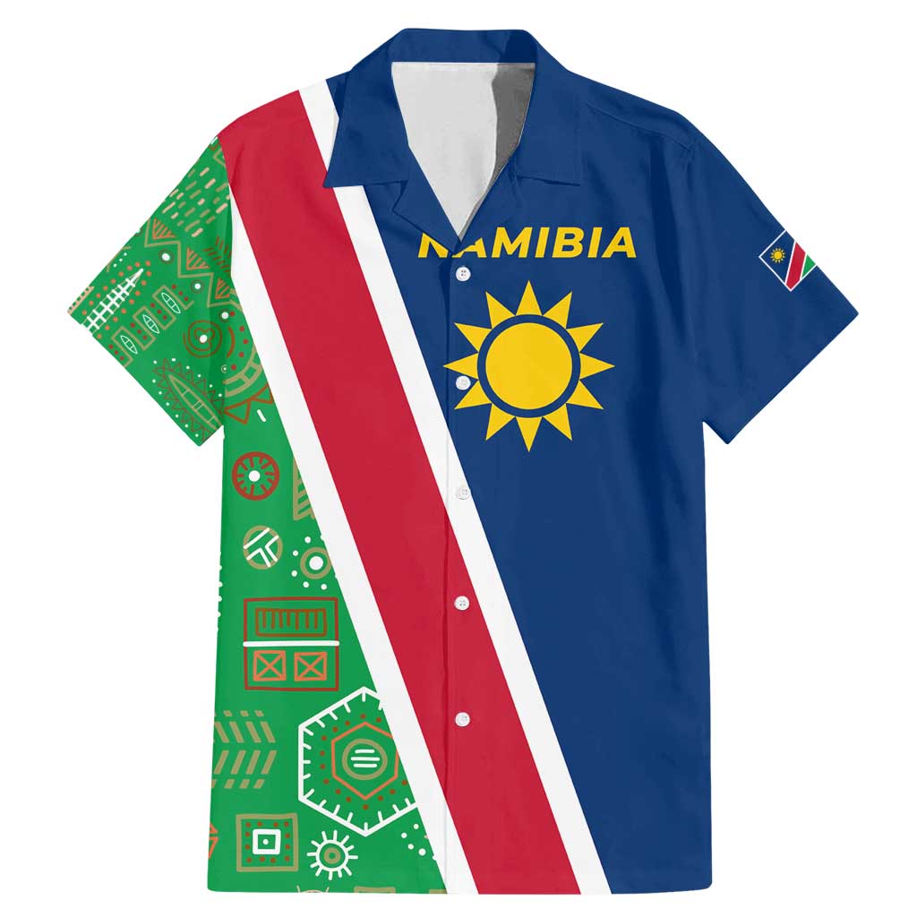 Namibia Flag Family Matching Mermaid Dress and Hawaiian Shirt Detailed Design with Traditional Patterns