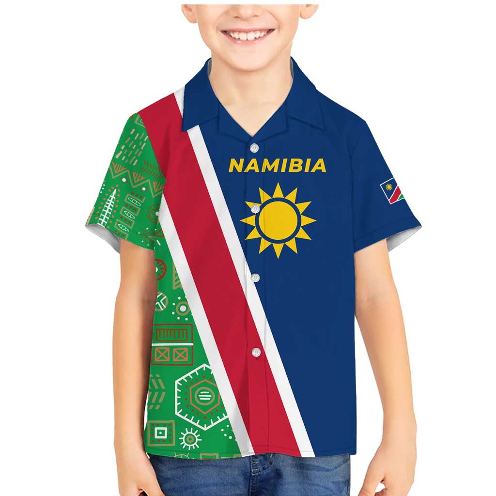 Namibia Flag Family Matching Mermaid Dress and Hawaiian Shirt Detailed Design with Traditional Patterns