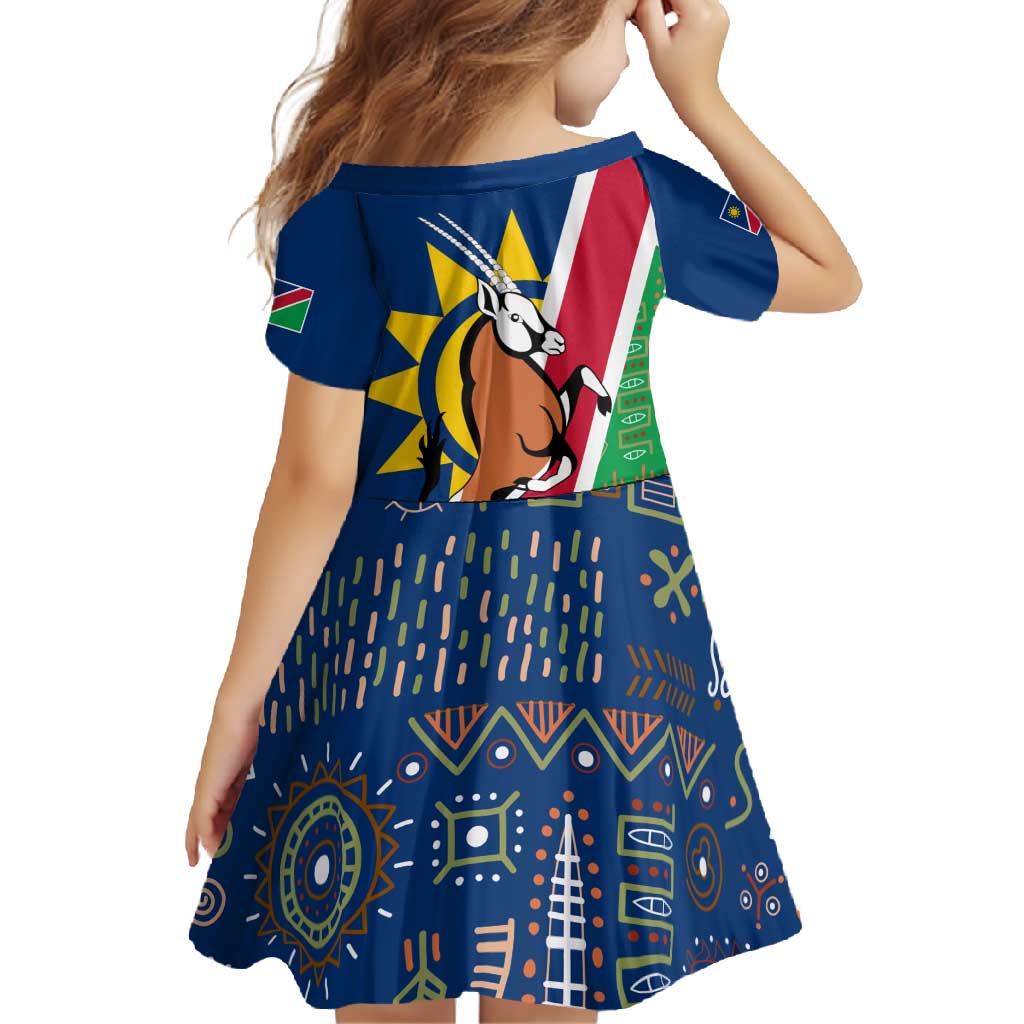 Namibia Flag Family Matching Off Shoulder Maxi Dress and Hawaiian Shirt Detailed Design with Traditional Patterns
